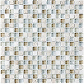 10 Sq Ft - Bliss Spa Stone and Glass 5/8 x 5/8 Square Mosaic Tiles - bathroom walls/ kitchen backsplash
